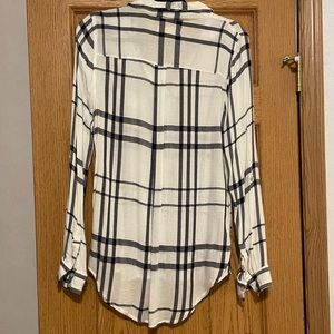 White and black plaid button down